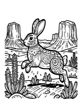 Jackalope - Free printable coloring page