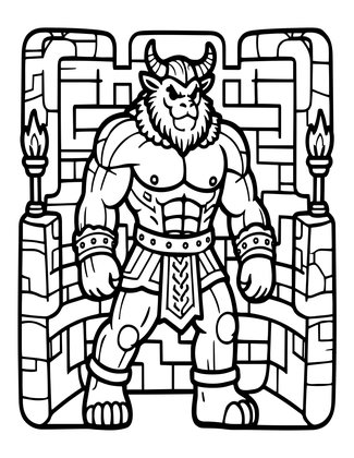 Minotaur - Free printable coloring page