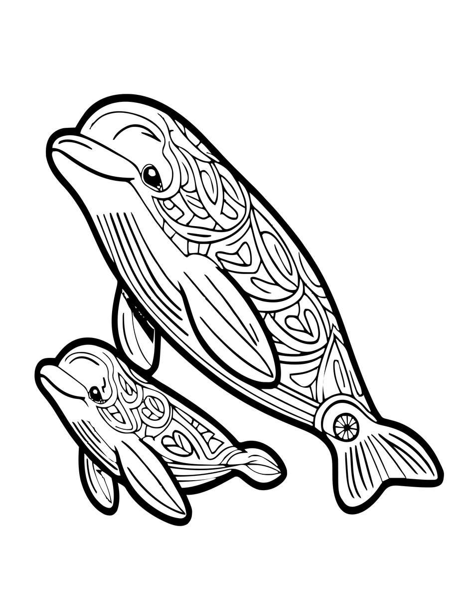 Calf and Mother - free printable coloring page