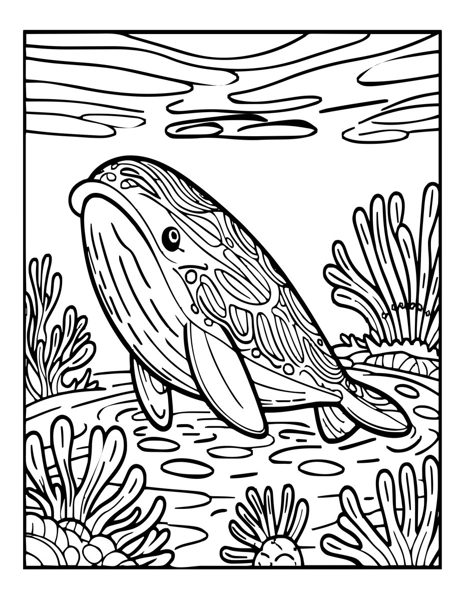 Ocean Floor - free printable coloring page