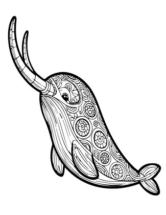 Tusk Portrait - Free printable coloring page