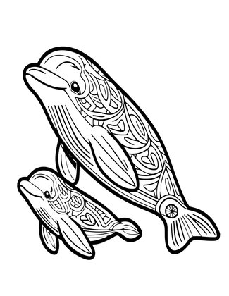 Calf and Mother - Free printable coloring page