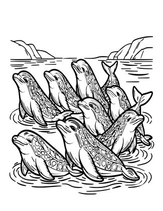 Group Surfacing - Free printable coloring page