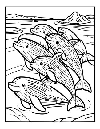 Pod Swimming - Free printable coloring page