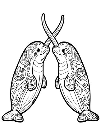 Two Tusked - Free printable coloring page