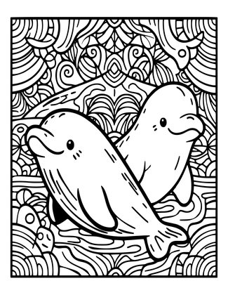 Beluga Neighbor - Free printable coloring page