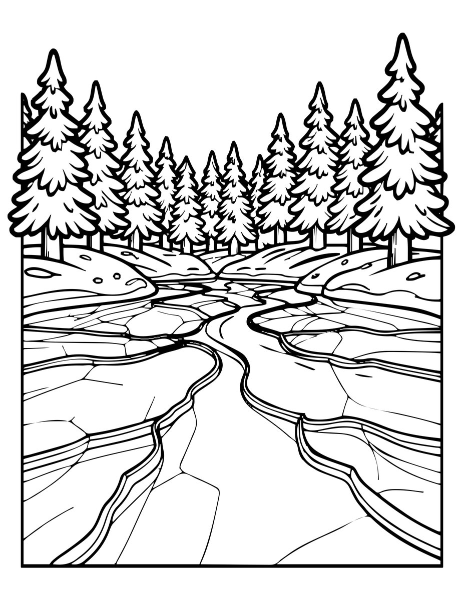 Frozen Lake - free printable coloring page