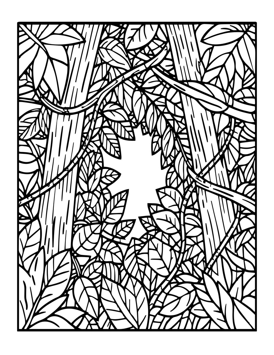 Rainforest Canopy - free printable coloring page