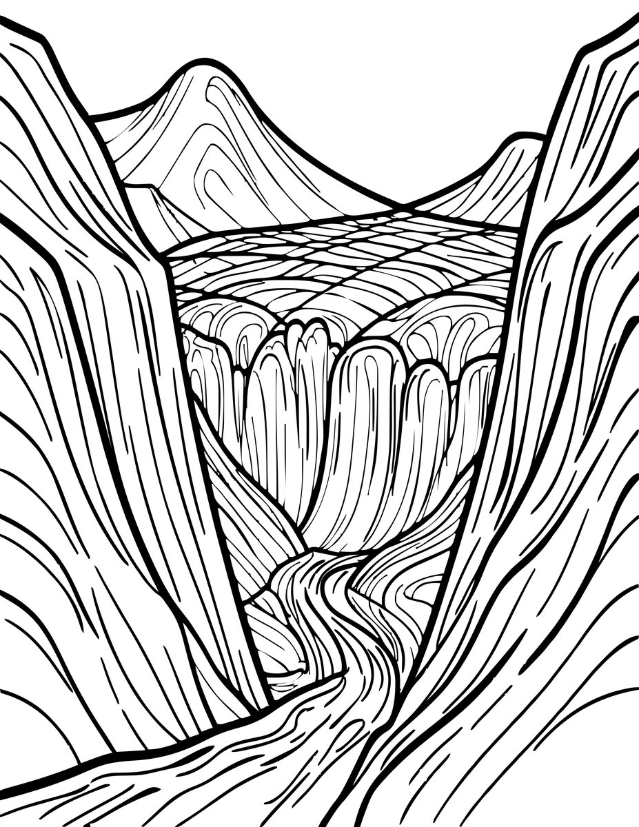 Glacier Valley - free printable coloring page