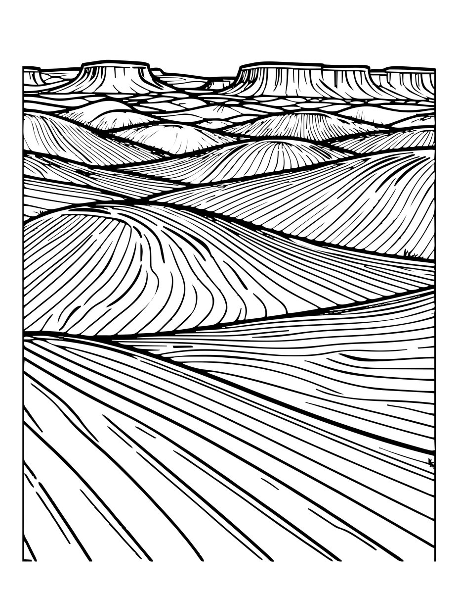 Desert Dunes - free printable coloring page