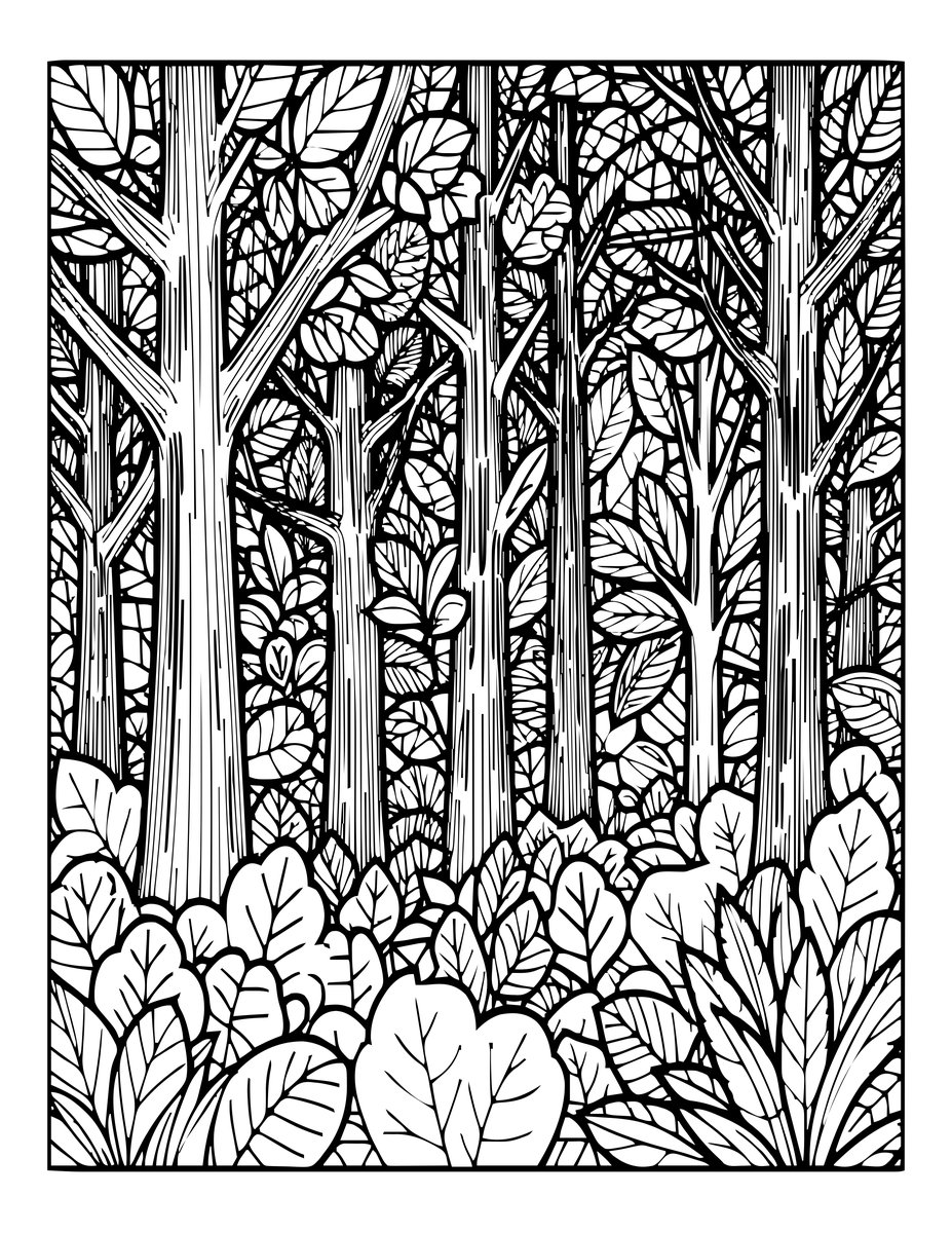 Autumn Forest - free printable coloring page