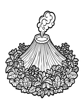 Volcanic Island - Free printable coloring page