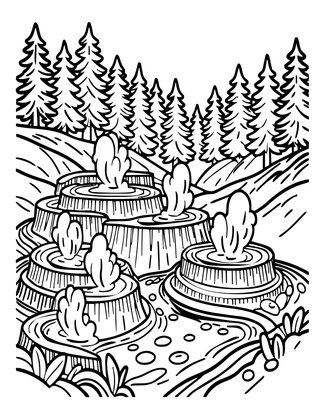 Hot Springs - Free printable coloring page