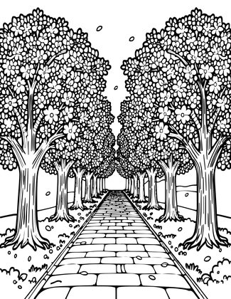 Cherry Orchard - Free printable coloring page