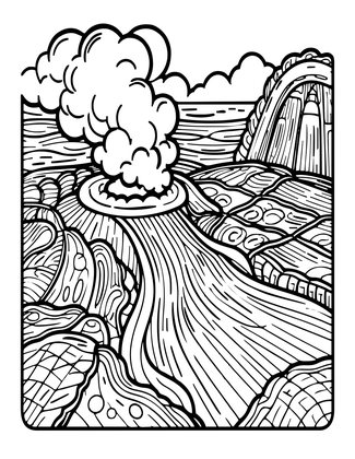 Volcanic Hot Spot - Free printable coloring page