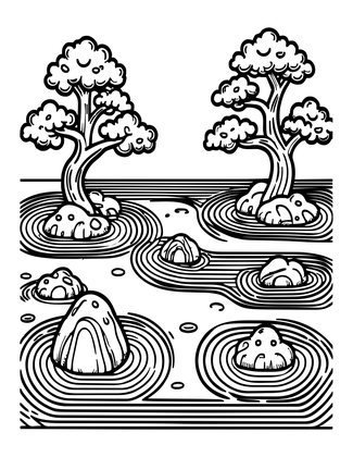 Zen Garden - Free printable coloring page