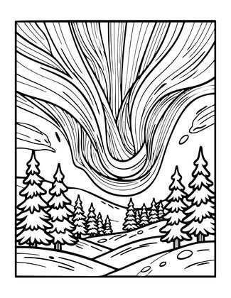 Northern Lights - Free printable coloring page