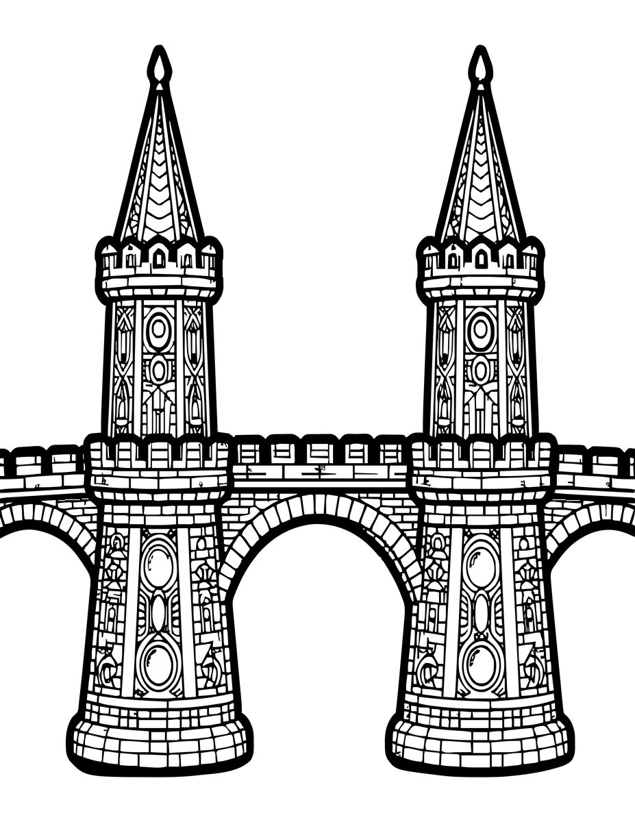 Twin Towers - free printable coloring page