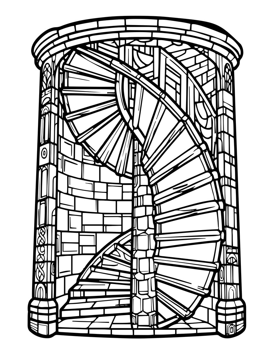 Tower Interior - free printable coloring page