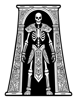 Tower and Skeleton - Free printable coloring page