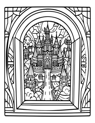 Tower Window - Free printable coloring page