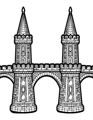 Twin Towers - Free printable coloring page
