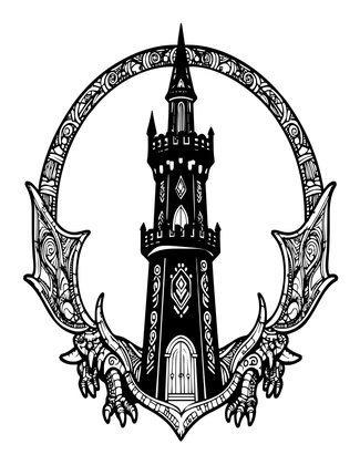 Tower and Dragon - Free printable coloring page