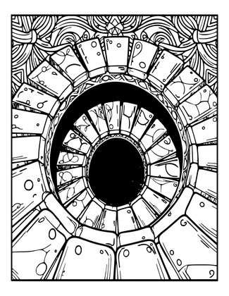 Tower Interior Stairs - Free printable coloring page