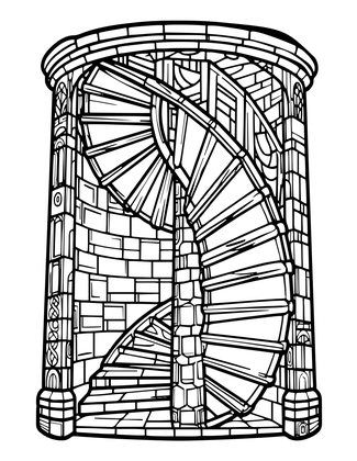 Tower Interior - Free printable coloring page