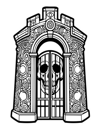 Tower Gate - Free printable coloring page