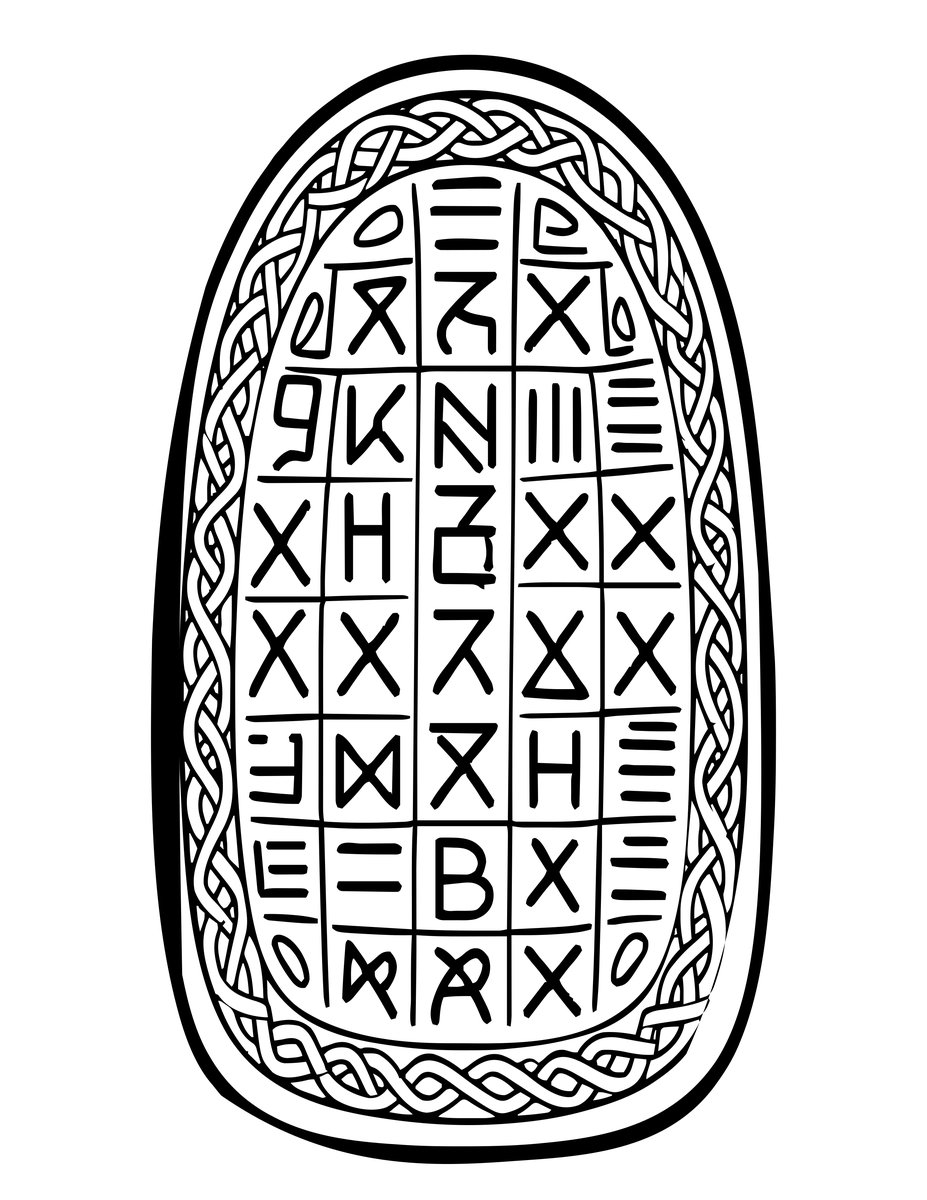 Viking Runes - free printable coloring page