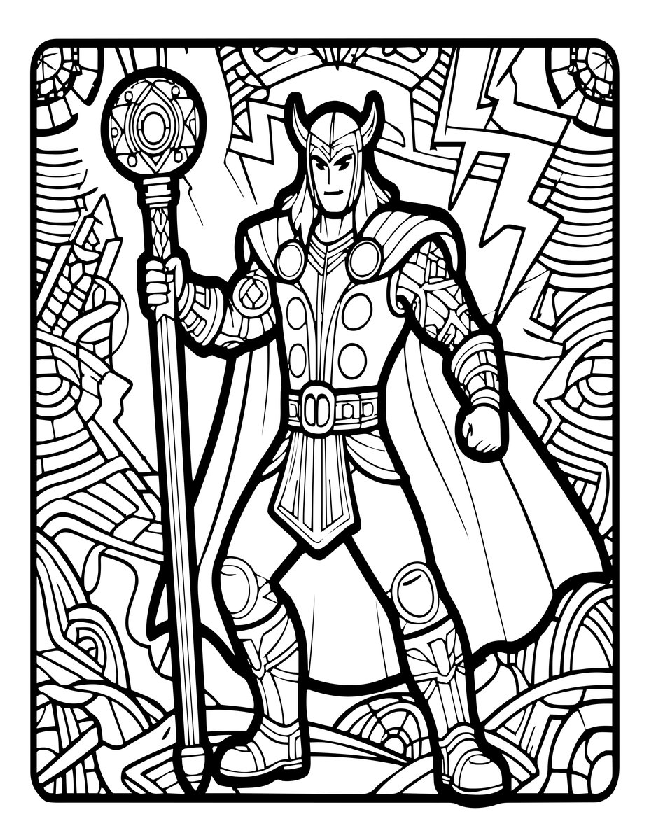 Thor - free printable coloring page
