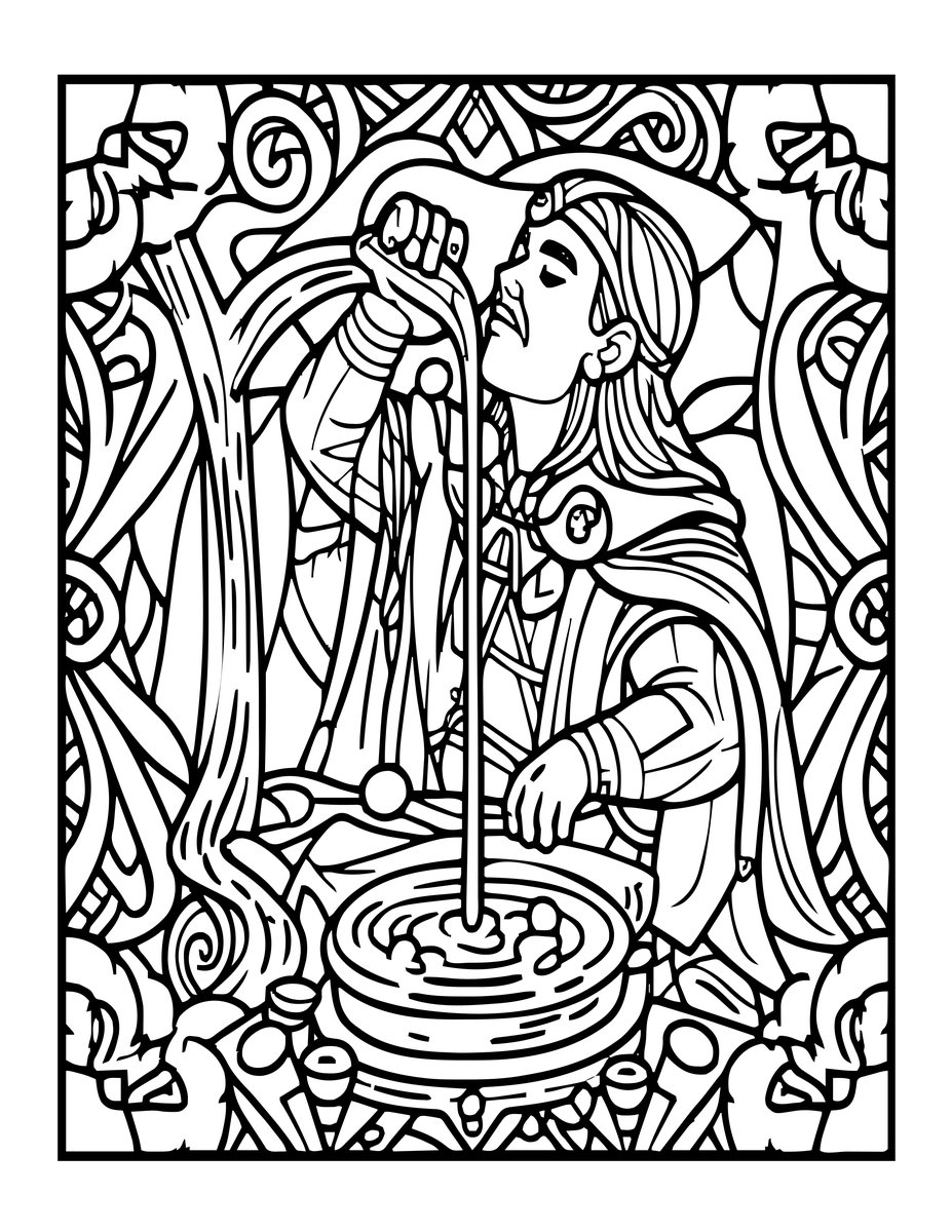 Mimir's Well - free printable coloring page