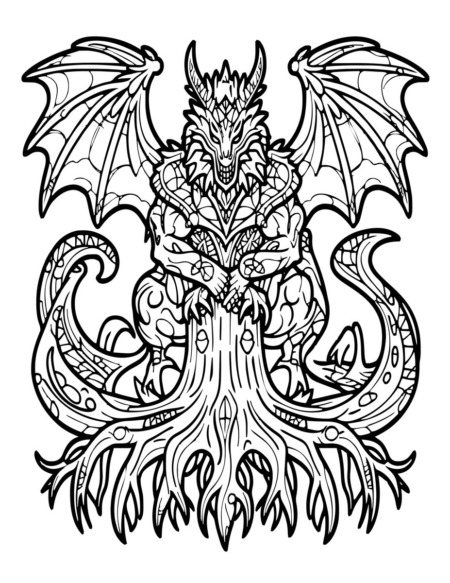 Nidhogg Dragon - free printable coloring page