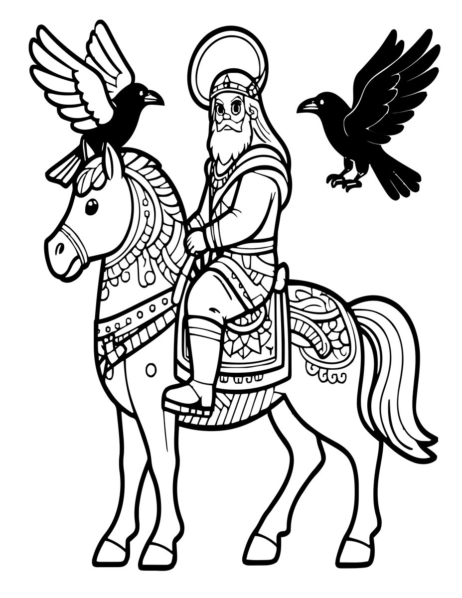 Odin - free printable coloring page
