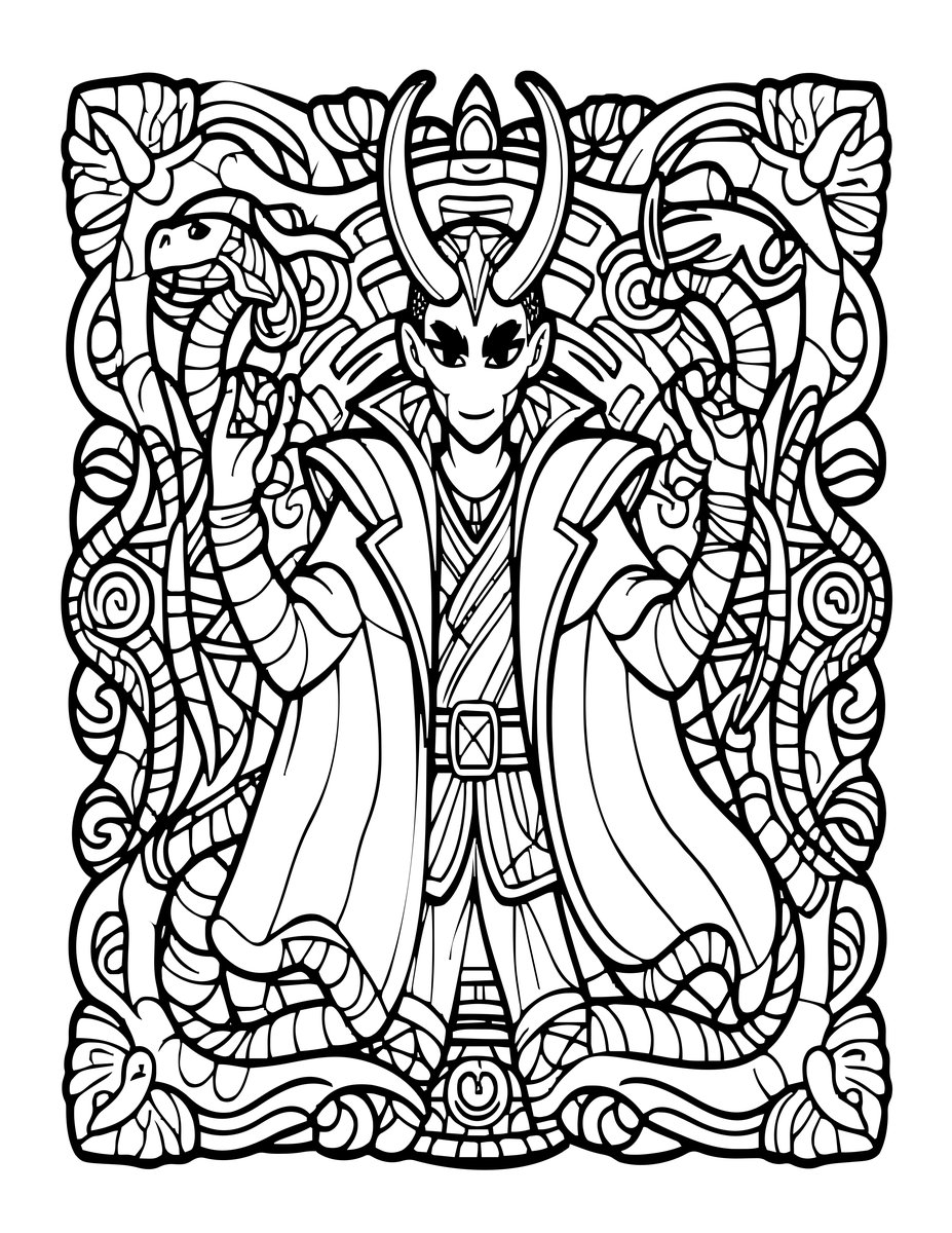 Loki - free printable coloring page