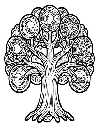 Yggdrasil - Free printable coloring page