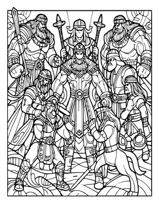 Battle of Ragnarok - Free printable coloring page