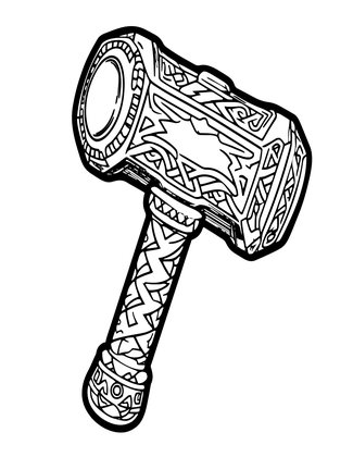 Mjolnir - Free printable coloring page