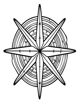 Vegvisir Compass - Free printable coloring page