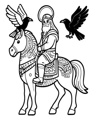 Odin - Free printable coloring page