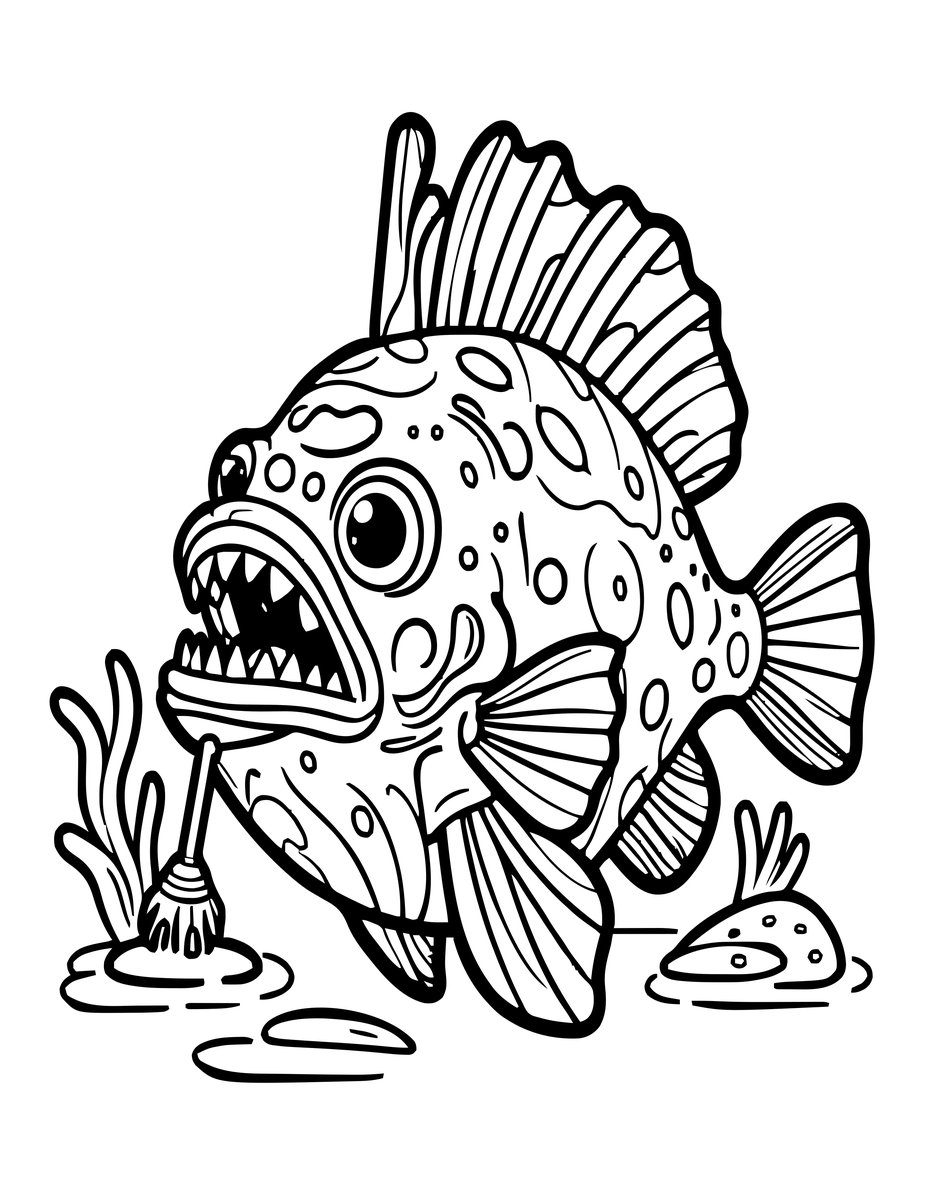 Anglerfish - free printable coloring page