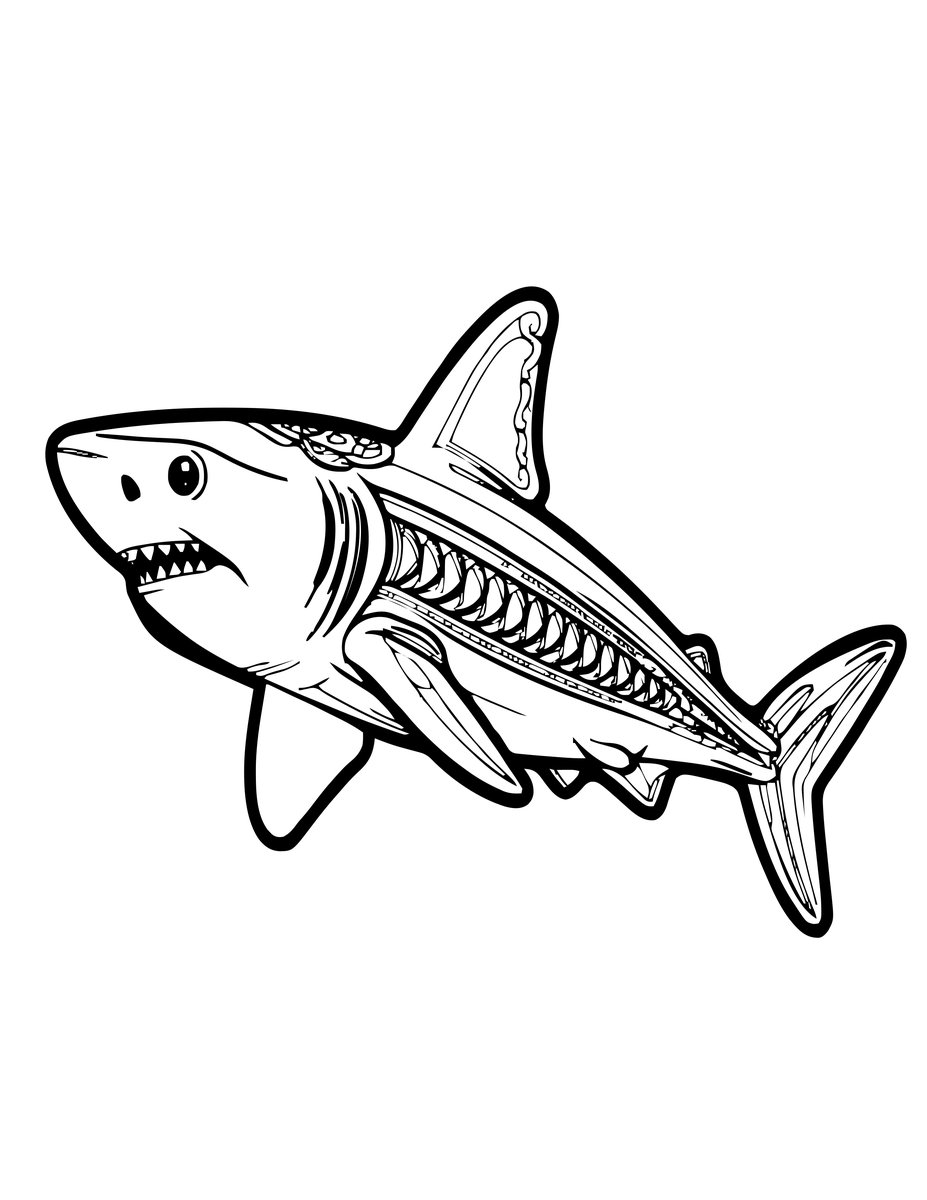 Hammerhead Shark - free printable coloring page