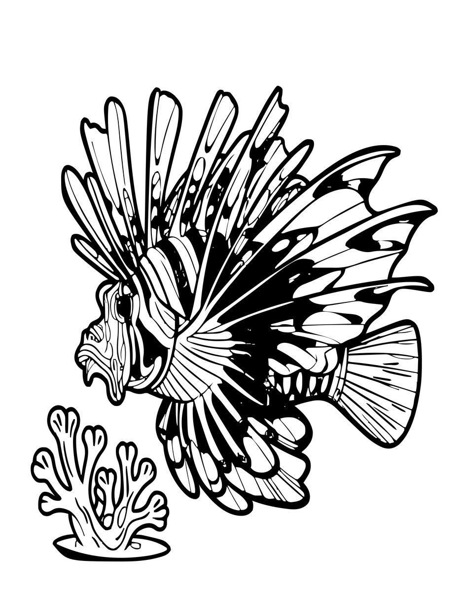 Lionfish - free printable coloring page