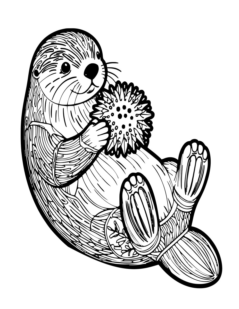 Sea Otter - free printable coloring page