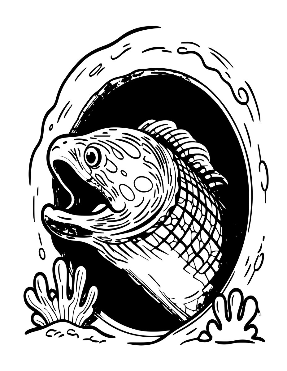Moray Eel - free printable coloring page