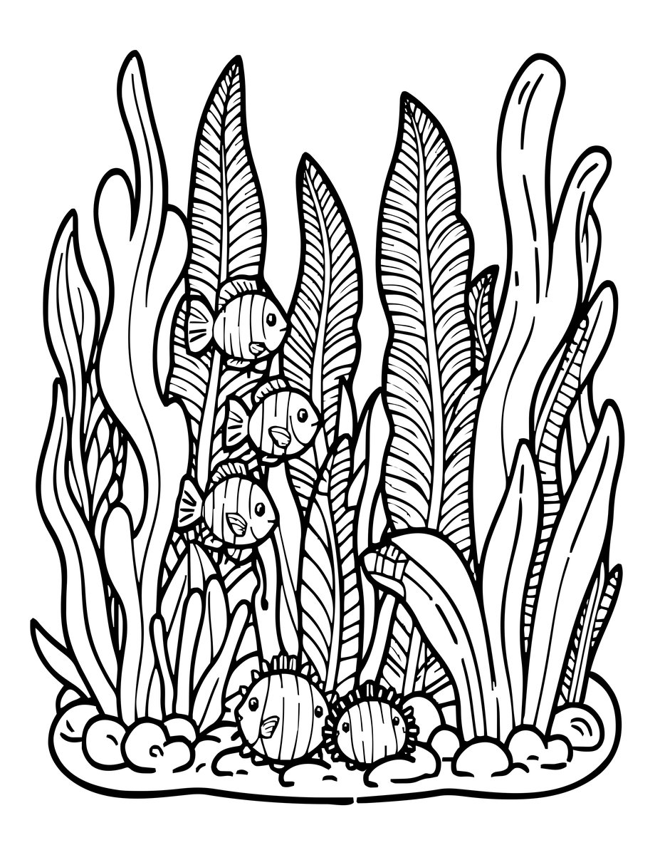 Kelp Forest - free printable coloring page