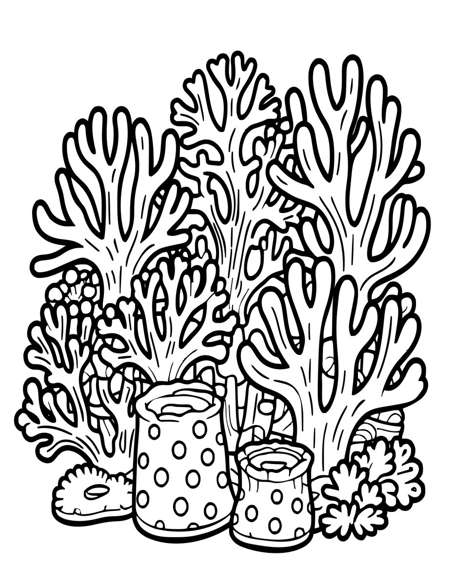 Coral Garden - free printable coloring page