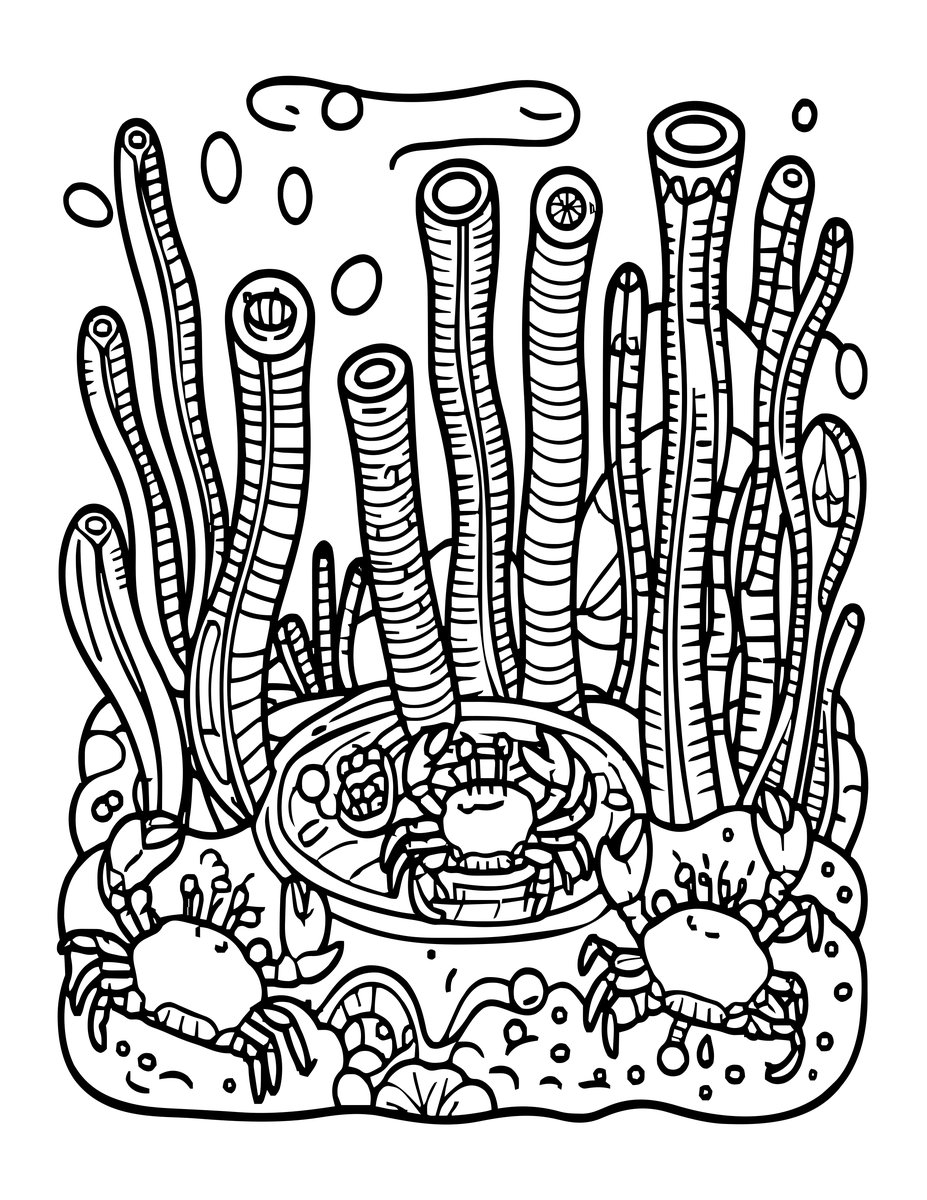 Deep Sea Vent - free printable coloring page