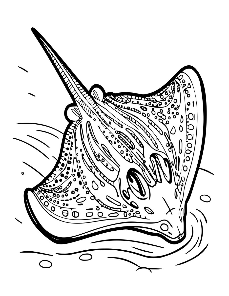 Stingray Glide - free printable coloring page
